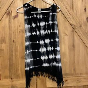 Black and a White Tie-Dye Tank